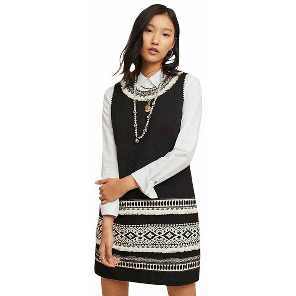 ANTHROPOLOGIE - MEADOW RUE BLACK ARCTIC SHIFT DRESS SIZE SMALL